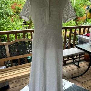 Lafayette 148 New York Gray A-Line Midi Dress